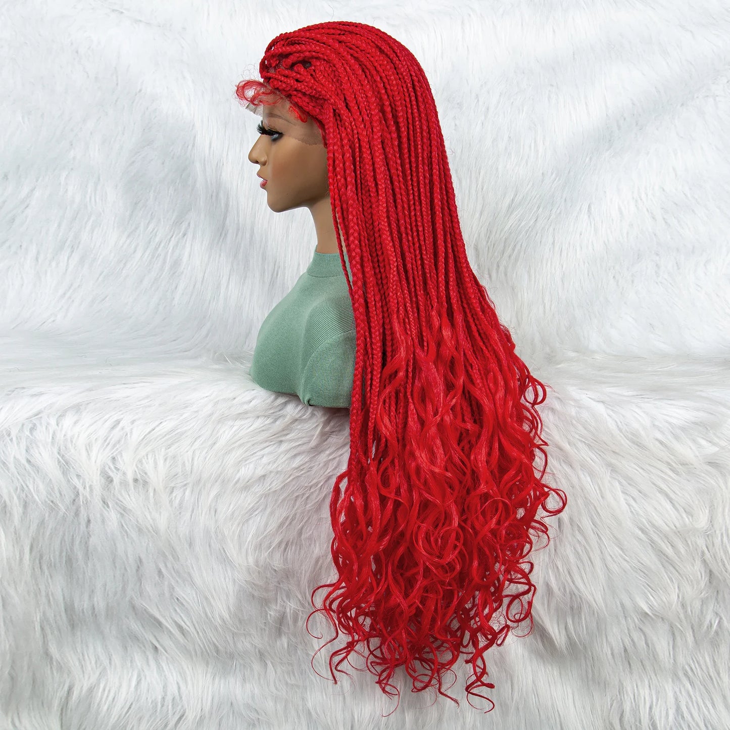 New HD Curly Goddess Box Braids Wig | Transparent Full Lace Luxegan