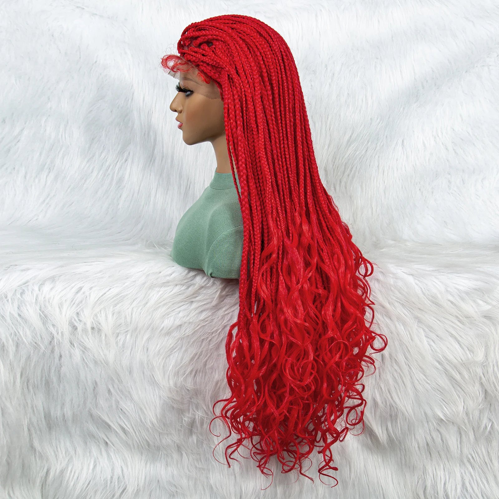 New HD Curly Goddess Box Braids Wig | Transparent Full Lace Luxegan