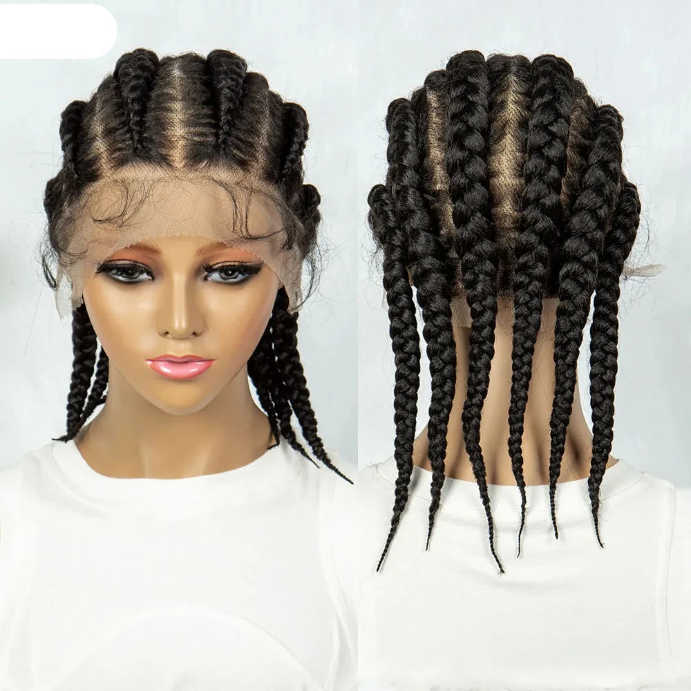 KIMA Full Lace Cornrow Box Braids Wig | Versatile Braiding Styles Luxegan