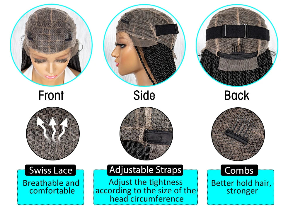 Full Lace Frontal Dreadlocks Wig | Twisted Hair & Baby Hair Luxegan