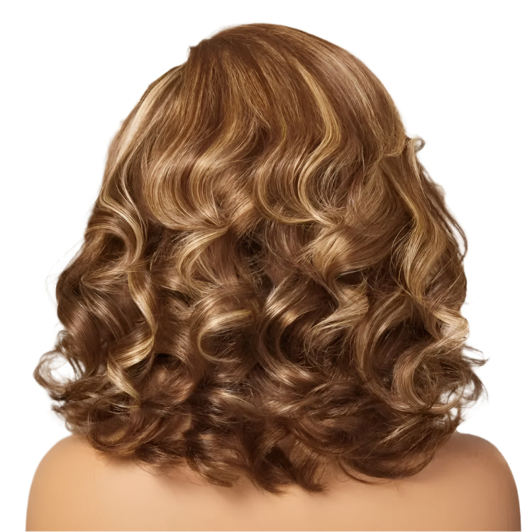 Honey Blonde Highlight Bob Wig | 13x4 Lace Frontal | Brazilian Remy Hair | Loose Body Wave | Glueless