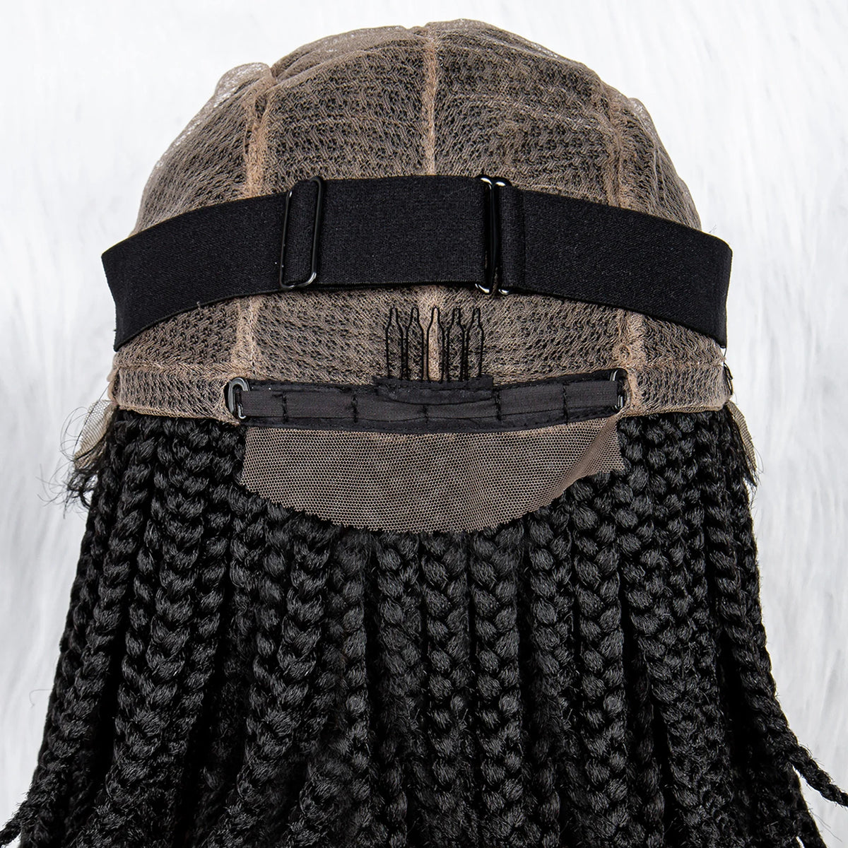 Pelucas trenzadas Bob para mujeres negras Peluca de encaje completo con trenzas estilo cornrow Peluca sintética de encaje frontal con trenzas de caja sin nudos con cabello de bebé