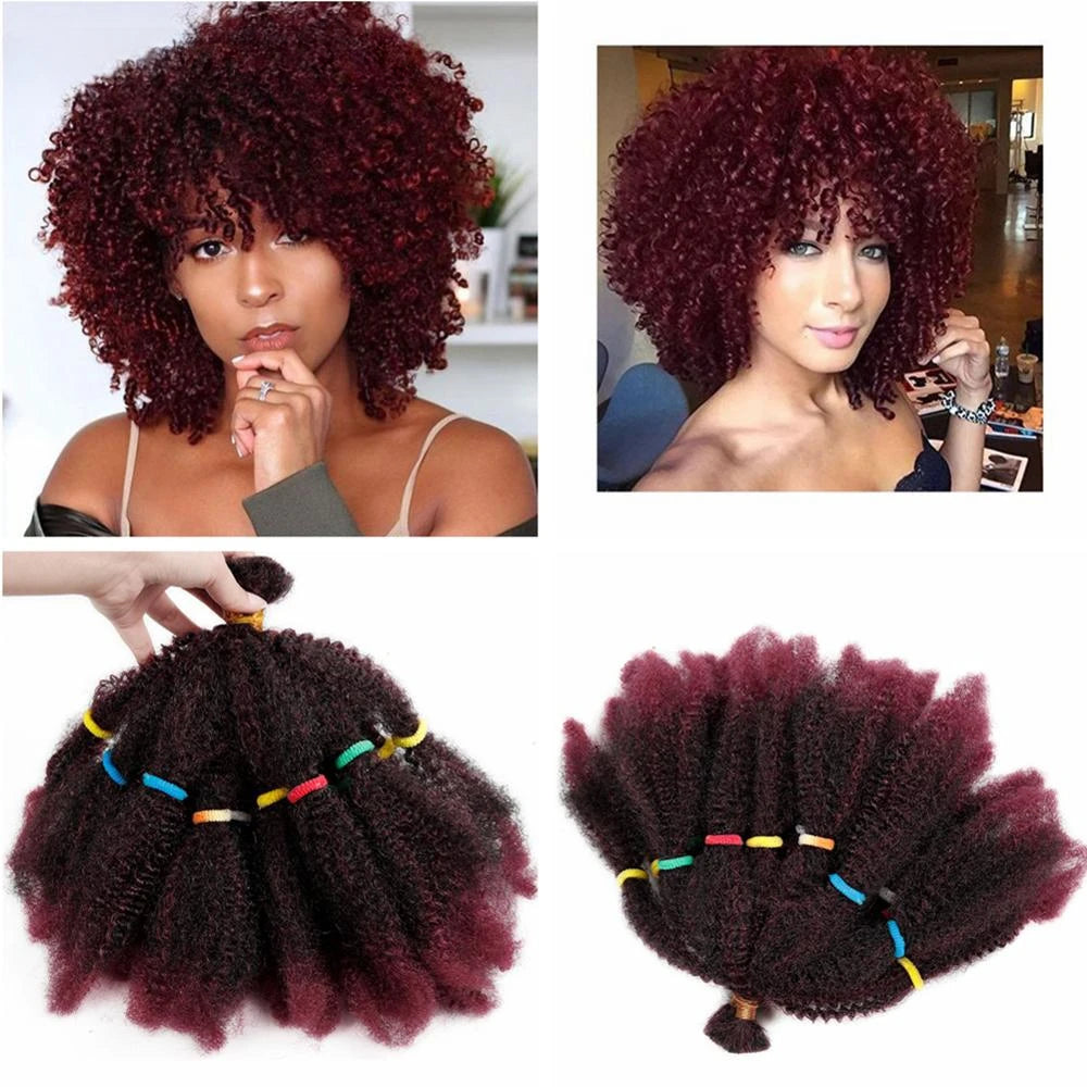 12" Frosted Afro Kinky Bulk Synthetic Hair for Crochet Braids | Short Curly Hair Extensions Luxegan