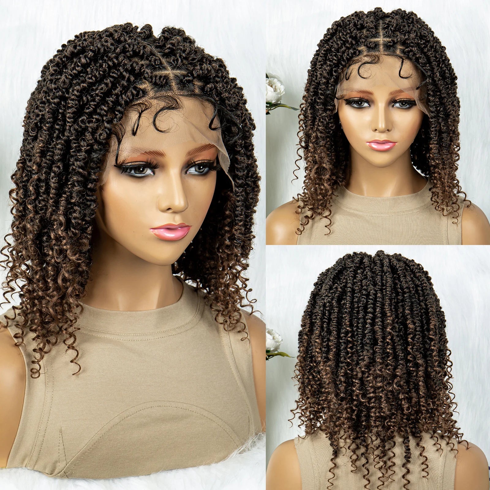 Curly End Twisted Braids Wig | 9x6 Lace Front with Baby Hair Luxegan
