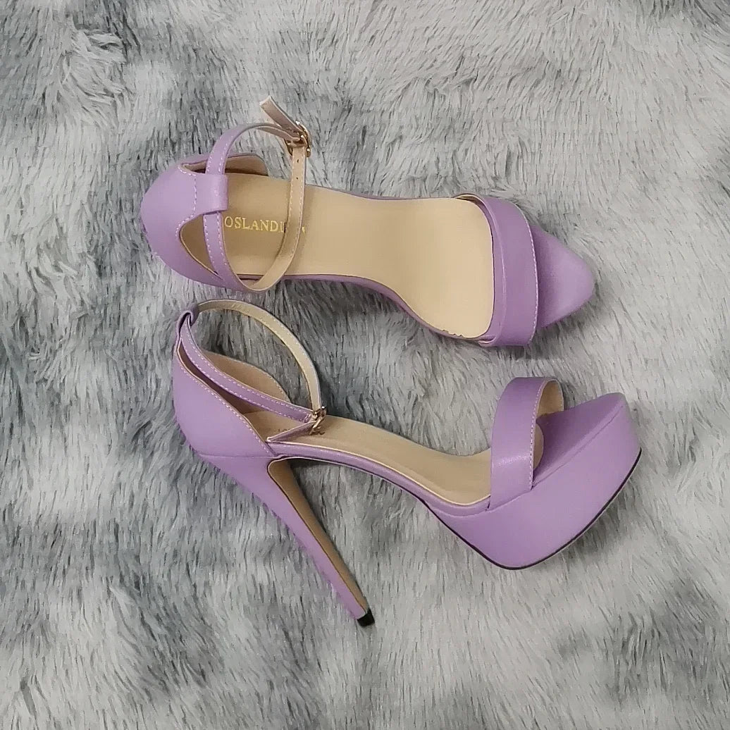 14cm Super Flash Platform Sandals | Sophisticated Red Patent Leather Open Toe | Elegant "Nightclub" Ankle Strap High Heels | "Dignified" Plus Size 44 Party & Wedding Shoes for Radiant Versatile Styling Luxegan