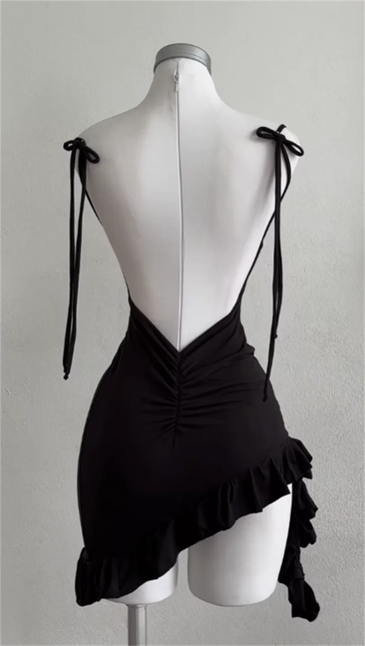 Hollow-Out Strapless Sleeveless Slim Sheath Mini Dress – Empire Waist, Solid, Summer Luxegan