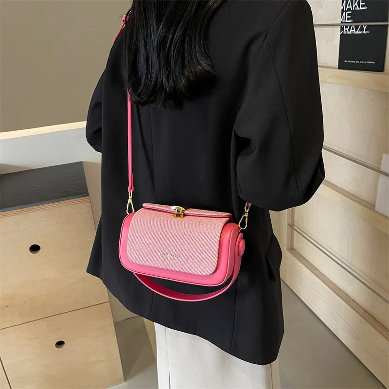 High-Grade Sense Women's Small Square Bags | Trendy Classic PU Leather Lady Commuter Shoulder Bag & Short Handle Handbags Luxegan