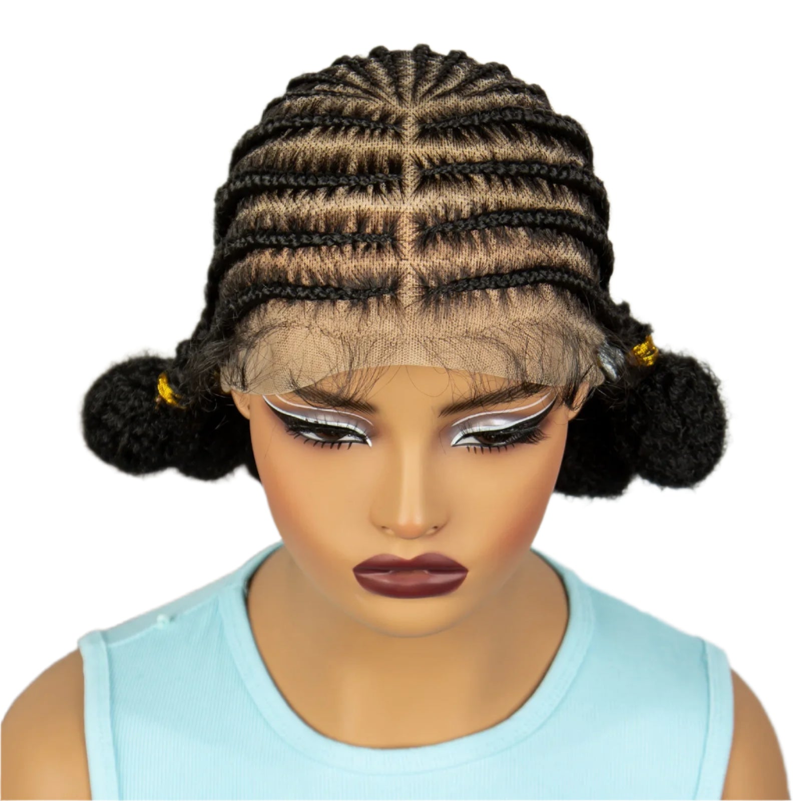 Cornrow Bantu Knotless Braids Wig | Handmade Full Lace | Baby Hair Luxegan