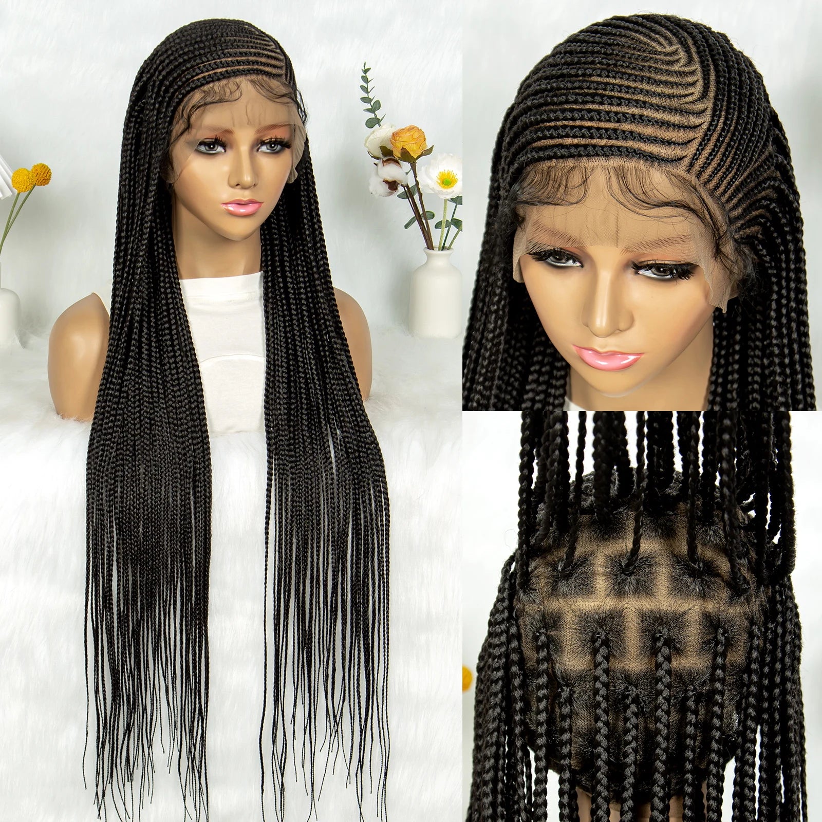 KIMA Fulani Braids Wig | Full Lace Cornrows with Baby Hair Luxegan