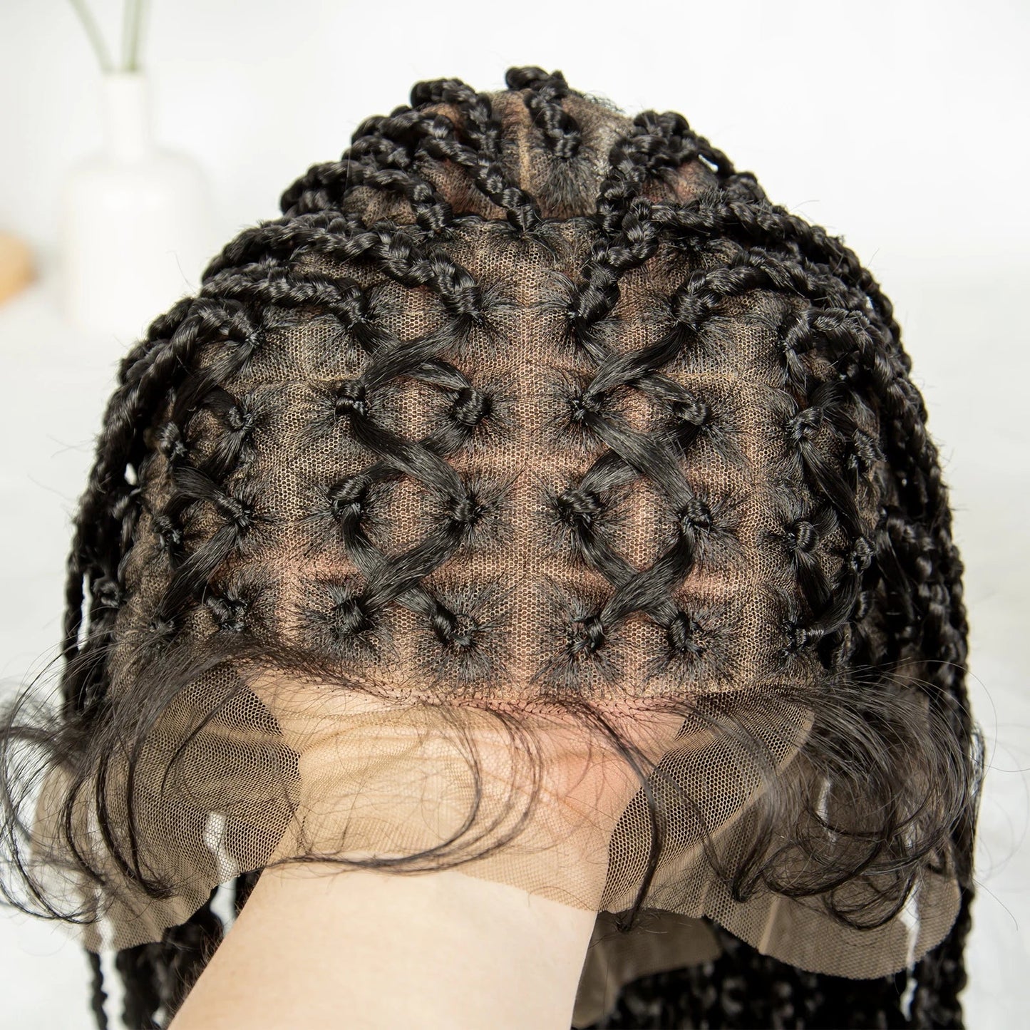 36" Criss Cross Braided Wig | Full Lace | Baby Hair | Large Cap | Synthetic Braids Luxegan