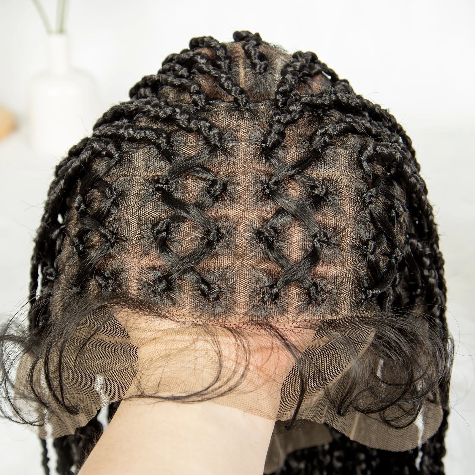 36" Criss Cross Braided Wig | Full Lace | Baby Hair | Large Cap | Synthetic Braids Luxegan