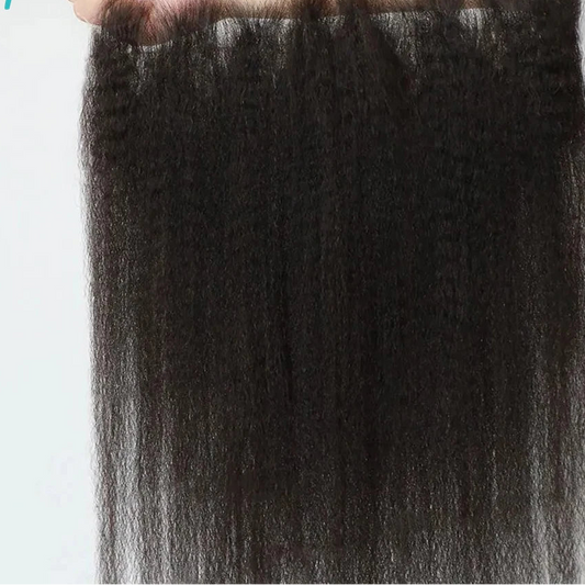 Kinky Straight Yaki Lace Frontal | 13x6 / 13x4 HD & Transparent Brazilian Remy Human Hair - view 2