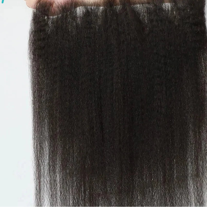 Kinky Straight Yaki Lace Frontal | 13x6 / 13x4 HD & Transparent Brazilian Remy Human Hair Luxegan