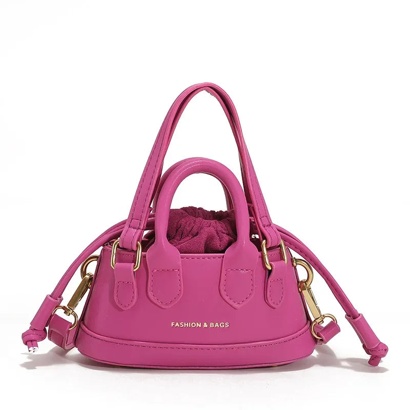 Cute Mini Shell Bag | Retro PU Leather Crossbody Purse Luxegan