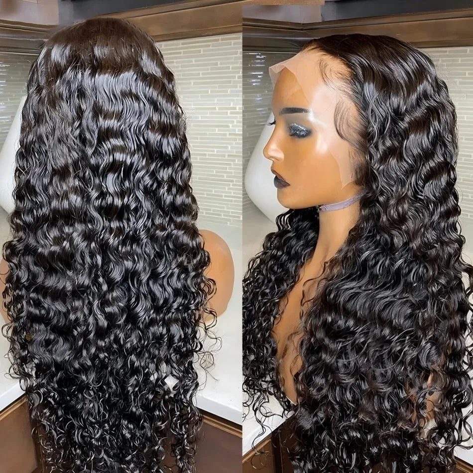 40 Inch Curly Human Hair Lace Front Wig | 250% Density Brazilian Remy HD Lace Frontal Wig for Women (On Sale) Luxegan