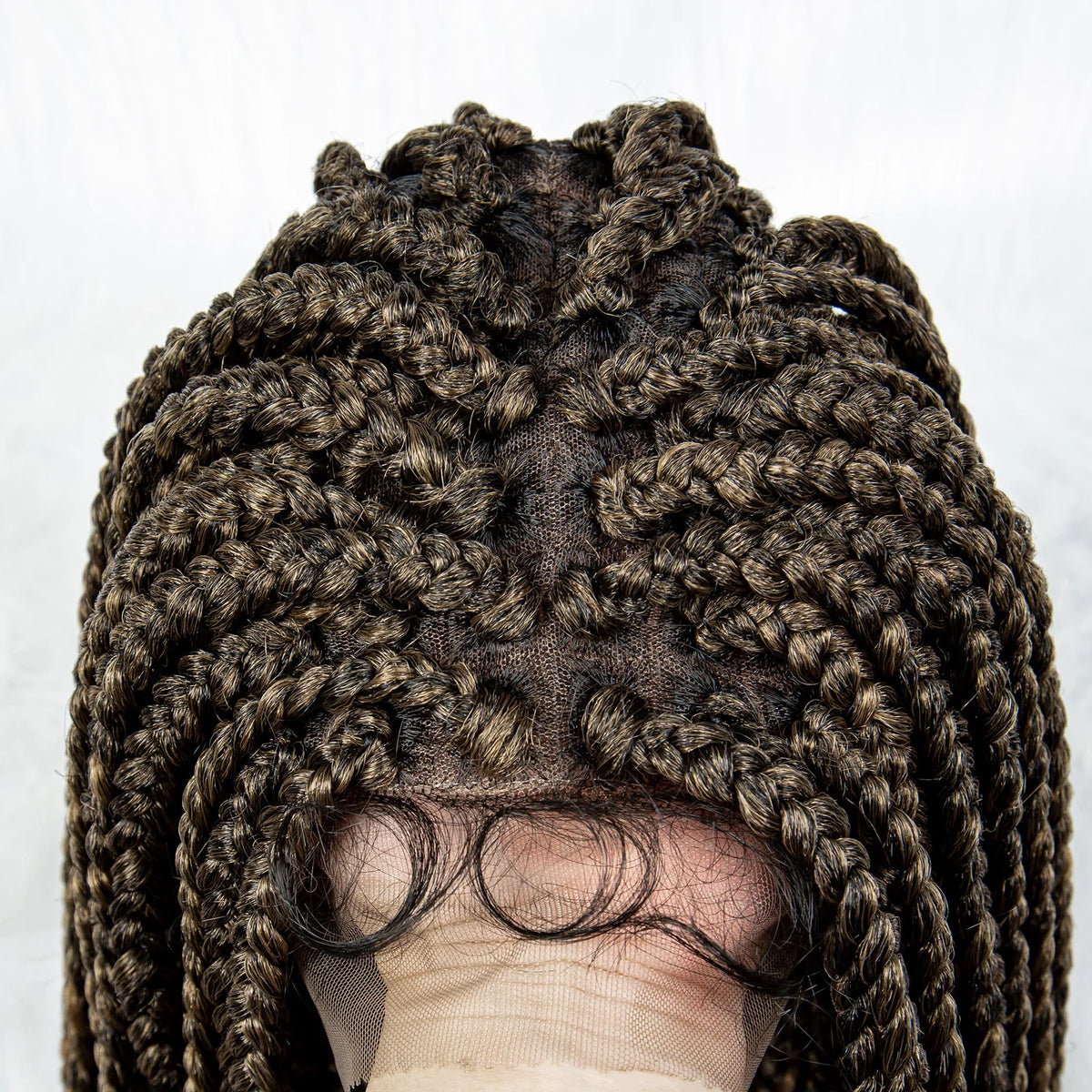 Pelucas trenzadas Bob para mujeres negras Peluca de encaje completo con trenzas estilo cornrow Peluca sintética de encaje frontal con trenzas de caja sin nudos con cabello de bebé