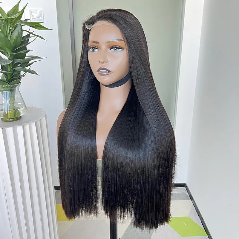 GDYLuxury 250% Density HD Lace Frontal Wig | Super Double Drawn Straight Virgin Human Hair | Natural Black Luxegan