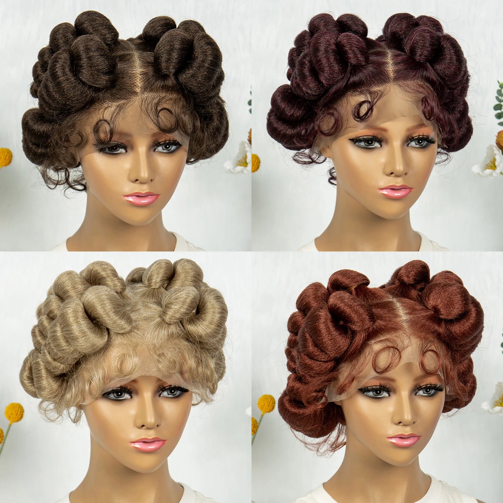 Knotless Box Braids Bantu Wig | Full Lace African Braiding  Luxegan