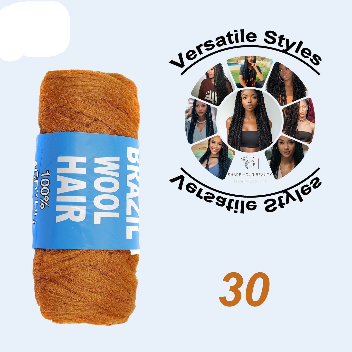 Kinky Curly Braiding Yarn – Acrylic Wool Hair for Crochet, Twists, Faux Locs & Dreadlocks | 14 Colors Luxegan