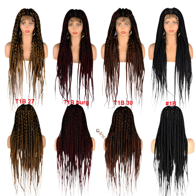 36" Jumbo Knotless Cornrow Braids Wig | Incoo HD Full Lace Braided Wig | Transparent Lace | Black Women