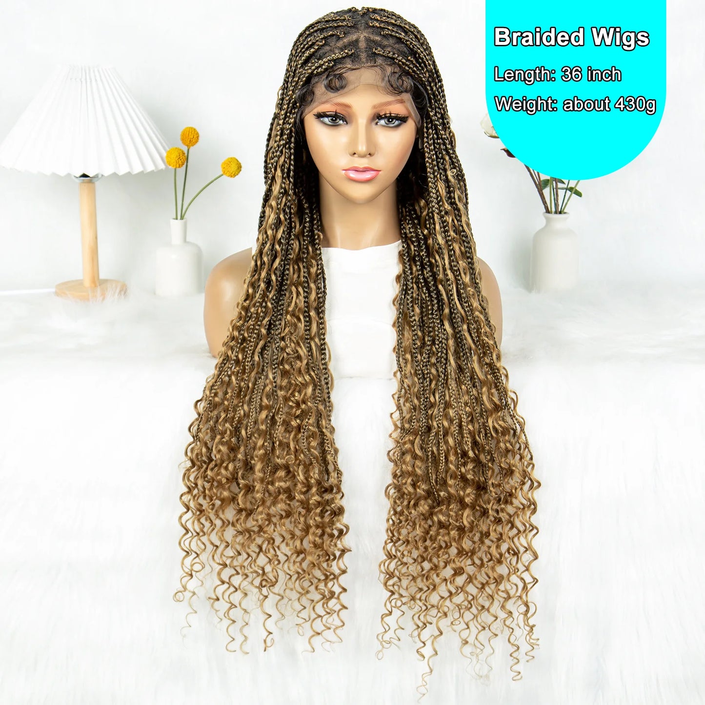 Boho Triangle Knotless Box Braids Wig | Full Lace | Baby Hair | KIMA Synthetic Luxegan