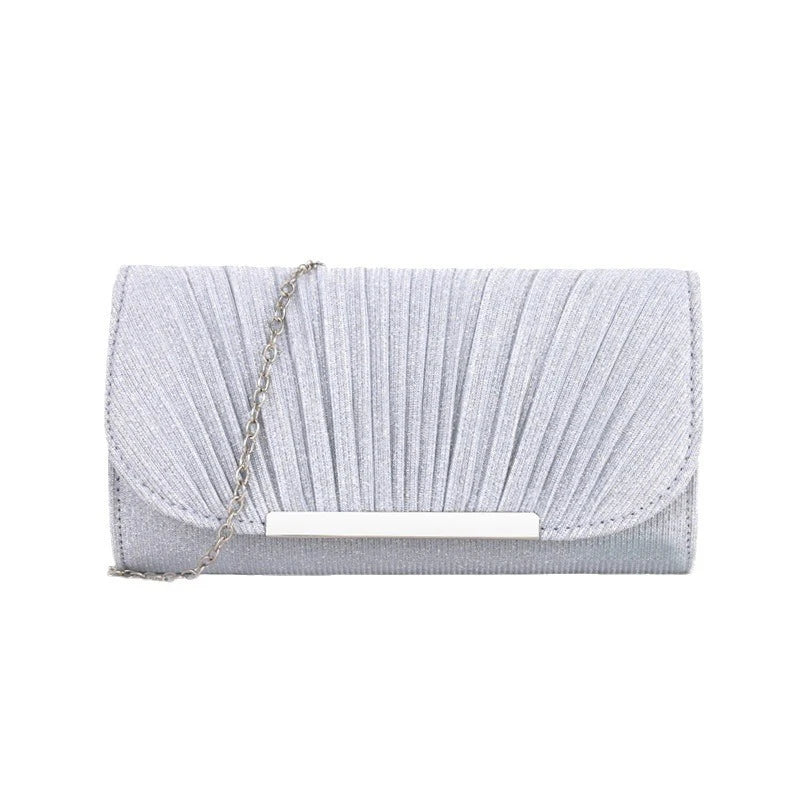 Women's Pleated Dinner Clutch Bag | Hand-held Evening Dress Bag Luxegan