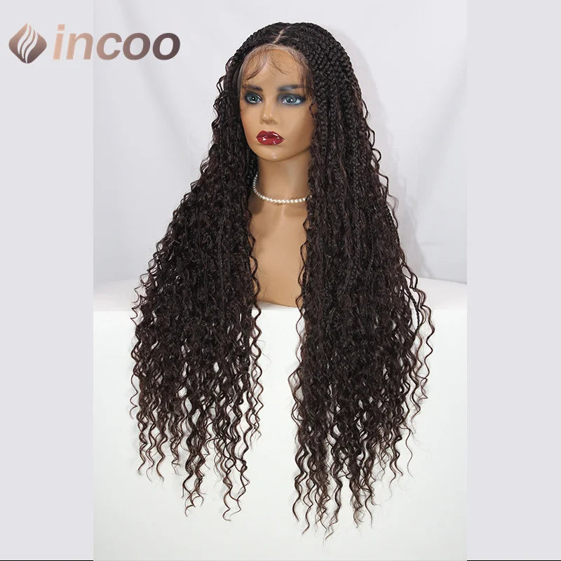 613 Blonde & Burgundy Butterfly Braids Wig | 36" Full Lace | Goddess Locs & Box Braids Luxegan