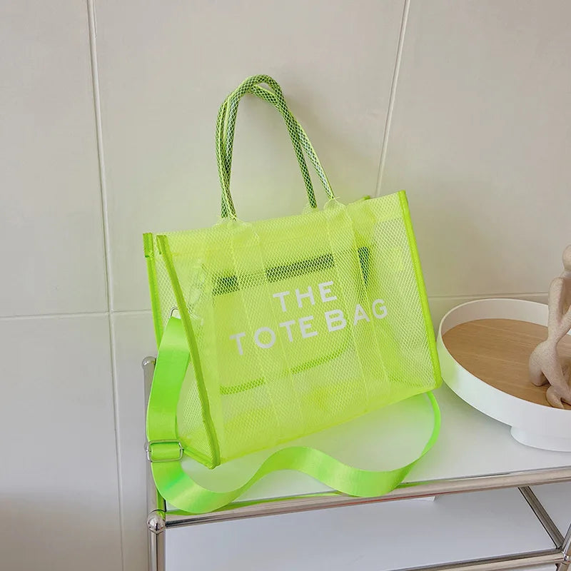 The Tote Bag for Women | Luxury Designer Clear Beach Bag & Summer Crossbody | Fashion Pink PVC Shopper & Handbag Luxegan