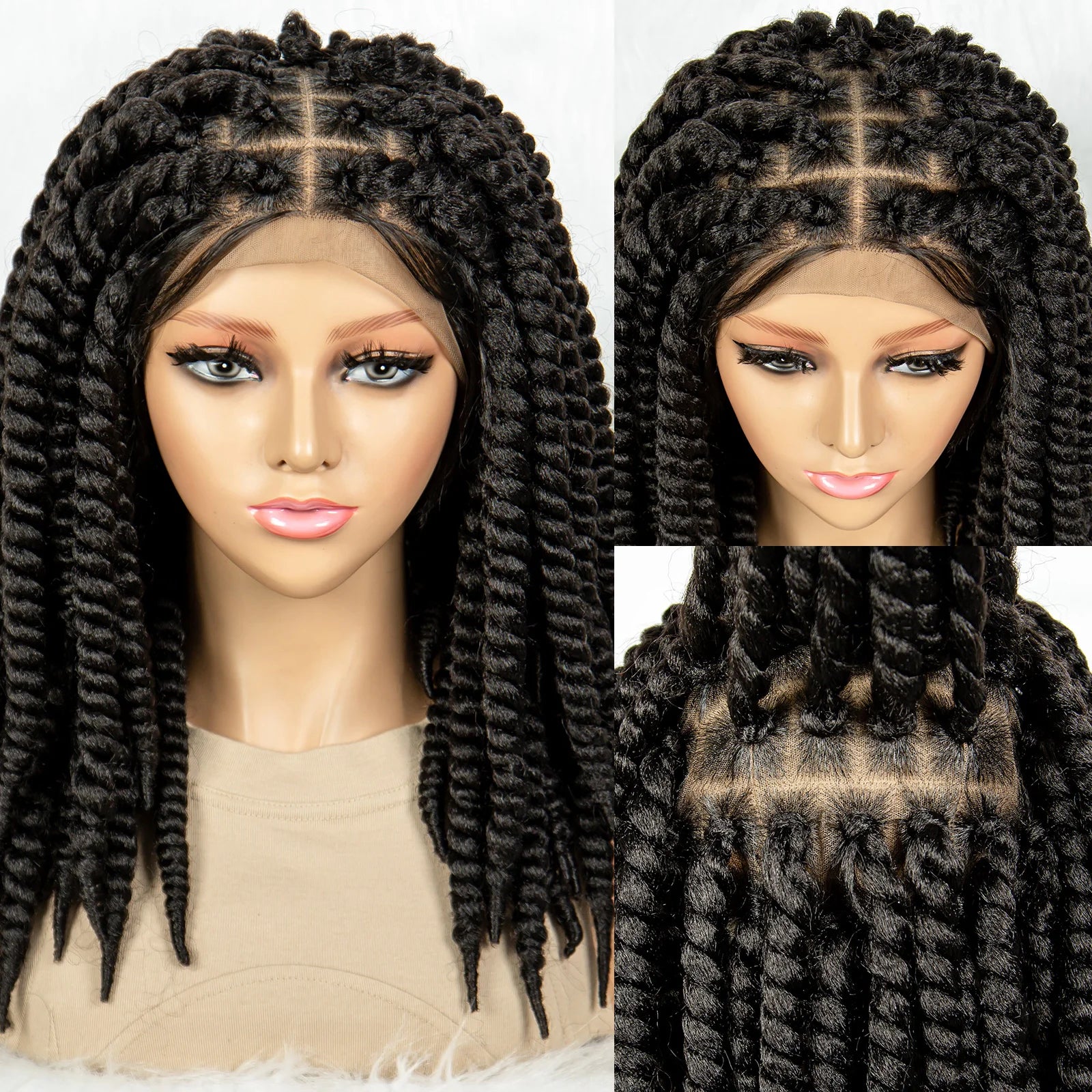 Kima Box Braids Full Lace Wig | Crochet Havana & Mambo Twists with Baby Hair Luxegan