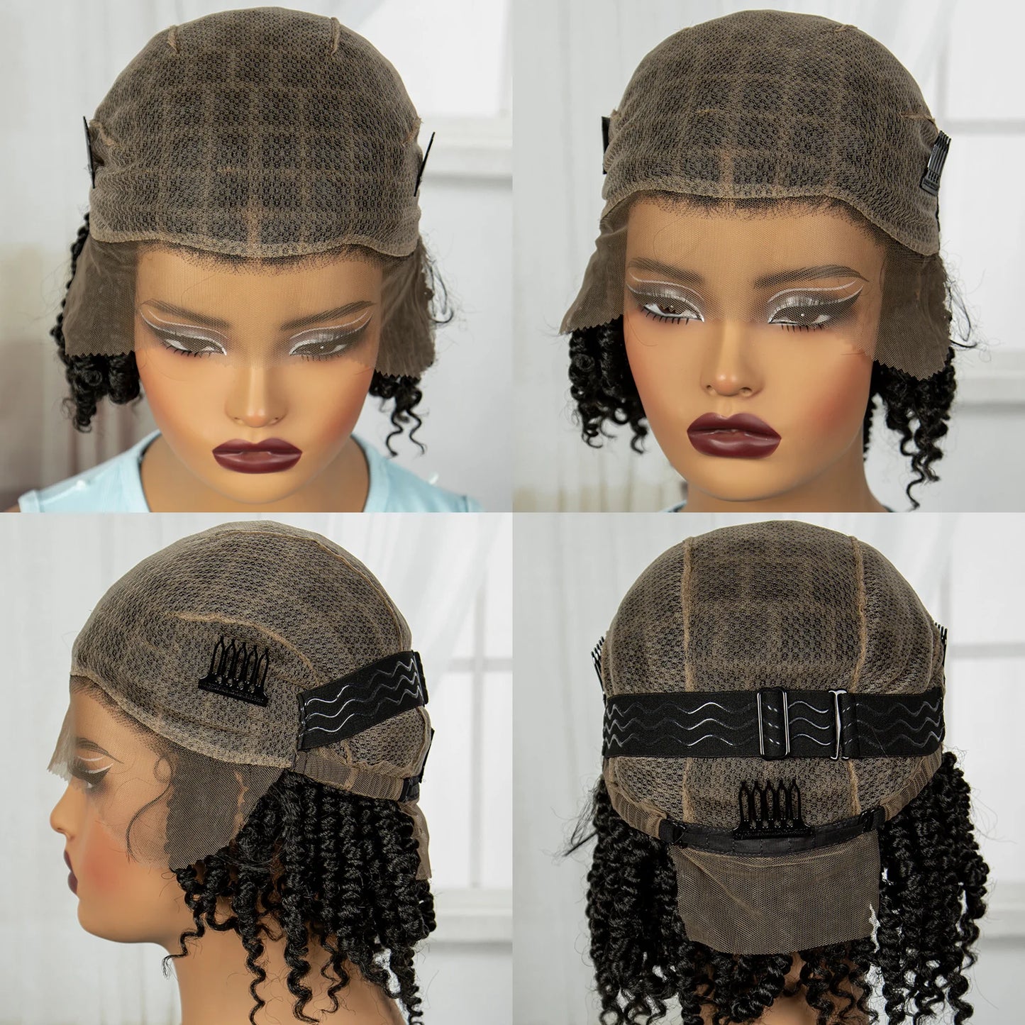 10" Natural Twist Braids Wig | Full Lace | Baby Hair | Short Braided Style Luxegan