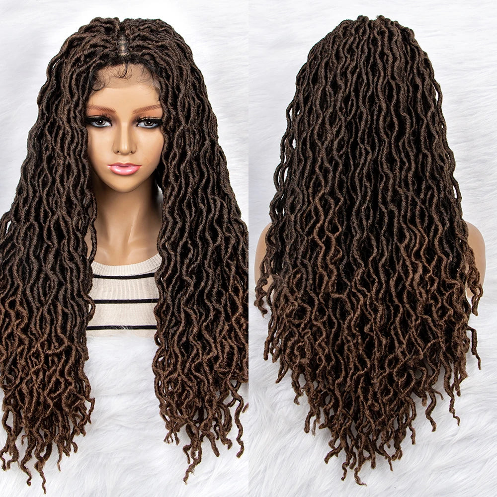 HD Transparent Lace Braided Wig with Lambswool Curls Luxegan