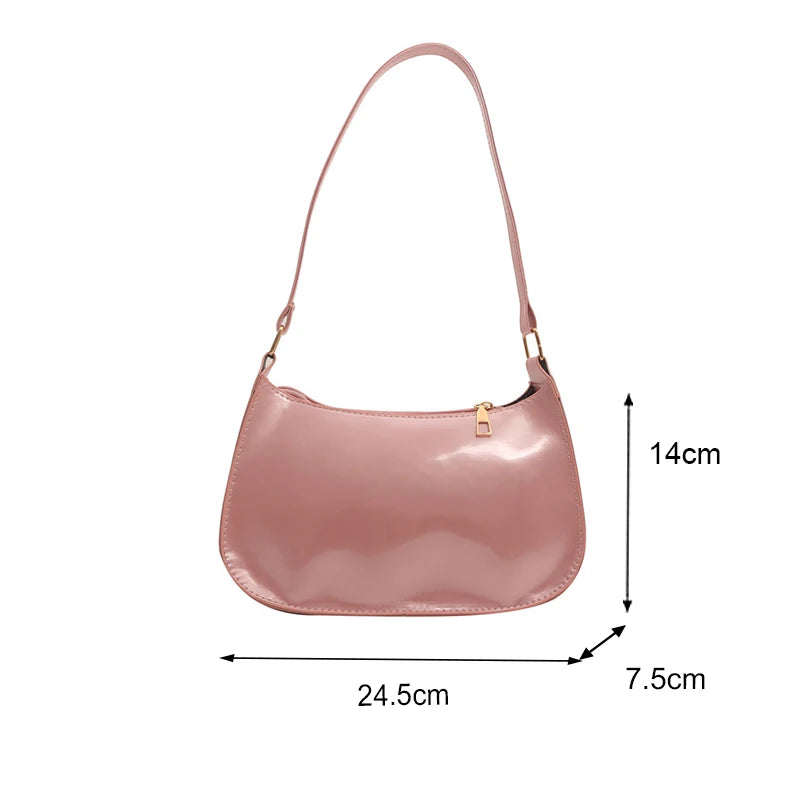 Women's Retro Solid Color PU Leather Shoulder Bag Handbag