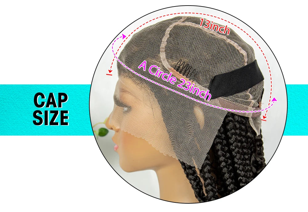 KIMA Box Braids Synthetic Wigs Full Lace  Dreadloks Braided Wigs Knotless Goddess Boho Braided Wigs Hair for Black Women