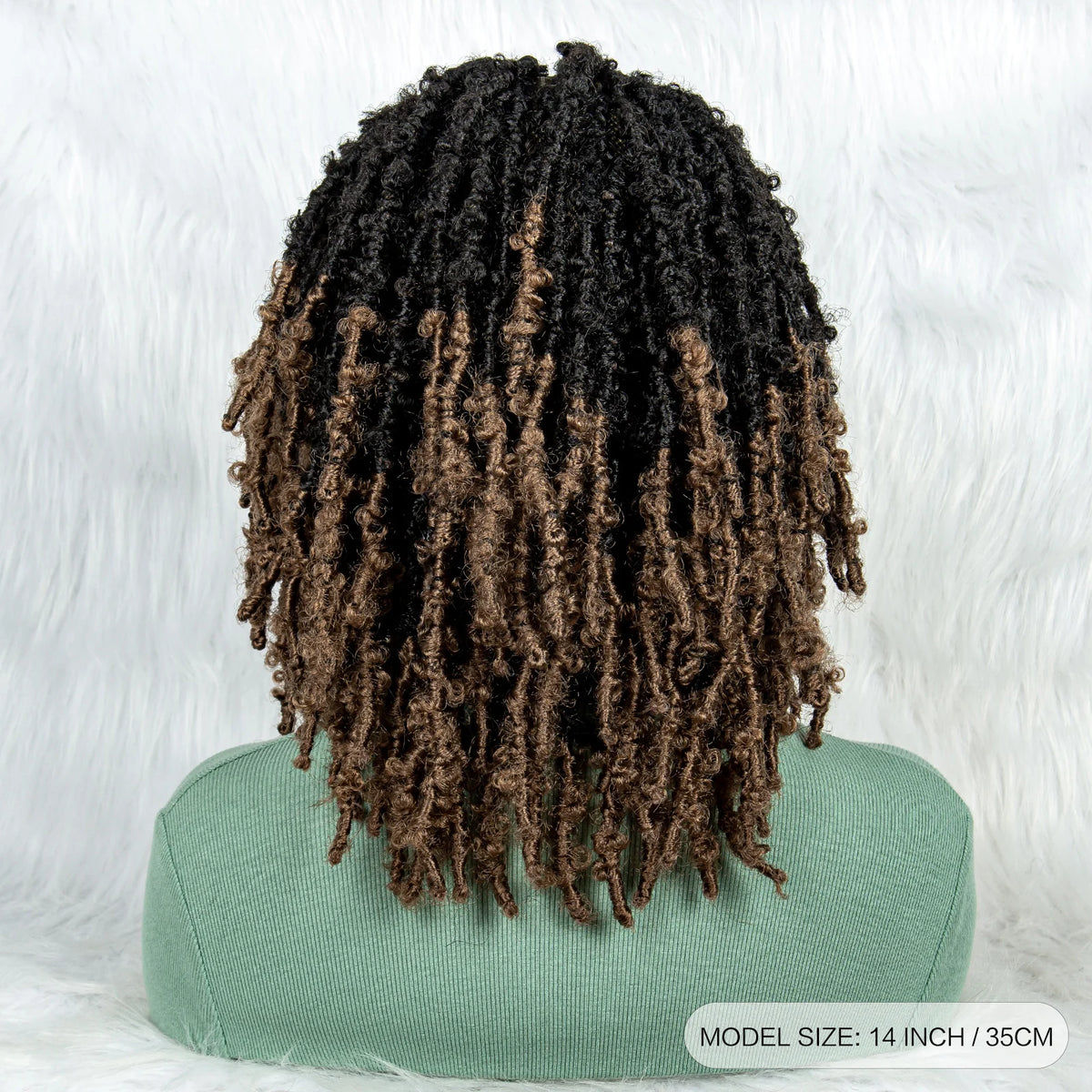 KIMA Pelucas trenzadas sintéticas de 14 pulgadas Peluca frontal de encaje Pelucas trenzadas 9x6 Trenzas de caja sin nudos con pelo de bebé para mujeres negras