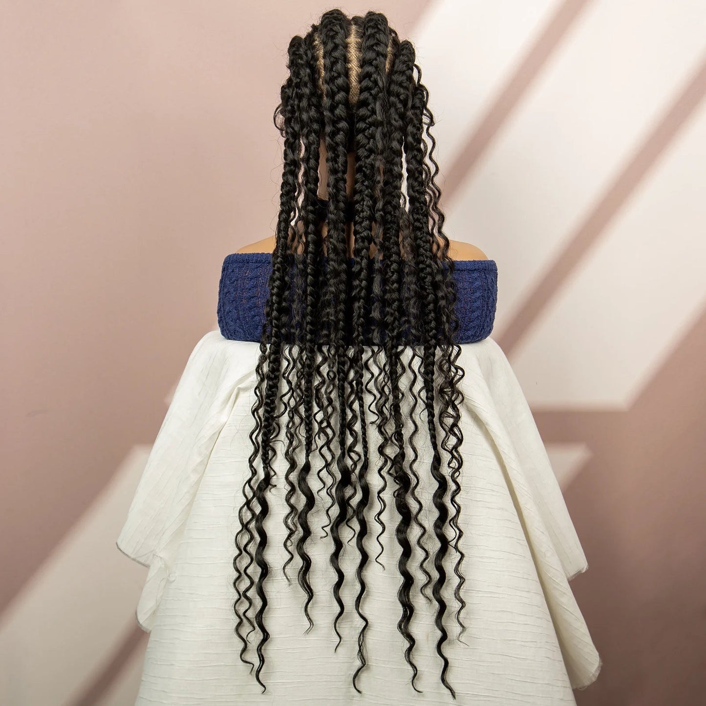 34" Cornrow Braided Wig | Full Lace | Baby Hair | Boho Braids | Kanekalon Synthetic Luxegan