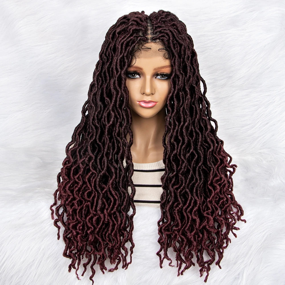 HD Transparent Lace Braided Wig with Lambswool Curls Luxegan