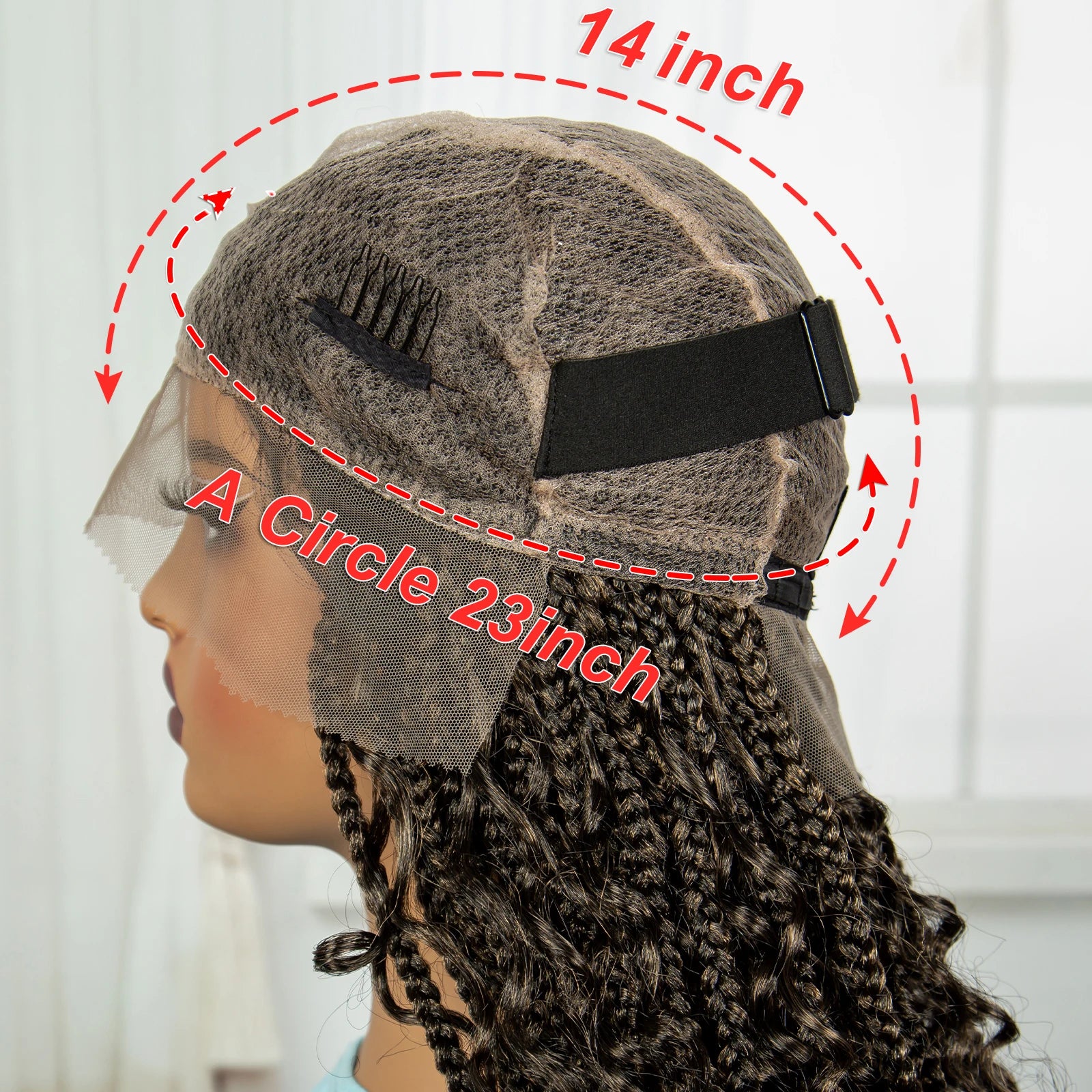 Ombre Knotless Braids Wig | Curly Ends | Full Lace | Baby Hair | Handmade Luxegan