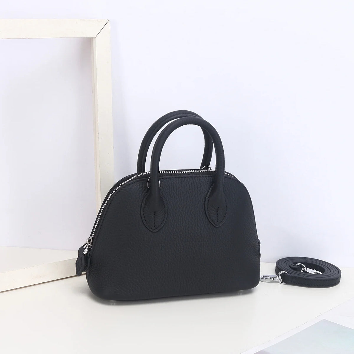 Shell Bag Women's Messenger Bag | Cow Leather Simple Shoulder Bag & Fashion Ladies Classic Handbag (Small Mobile Phone Crossbody Bag) Luxegan