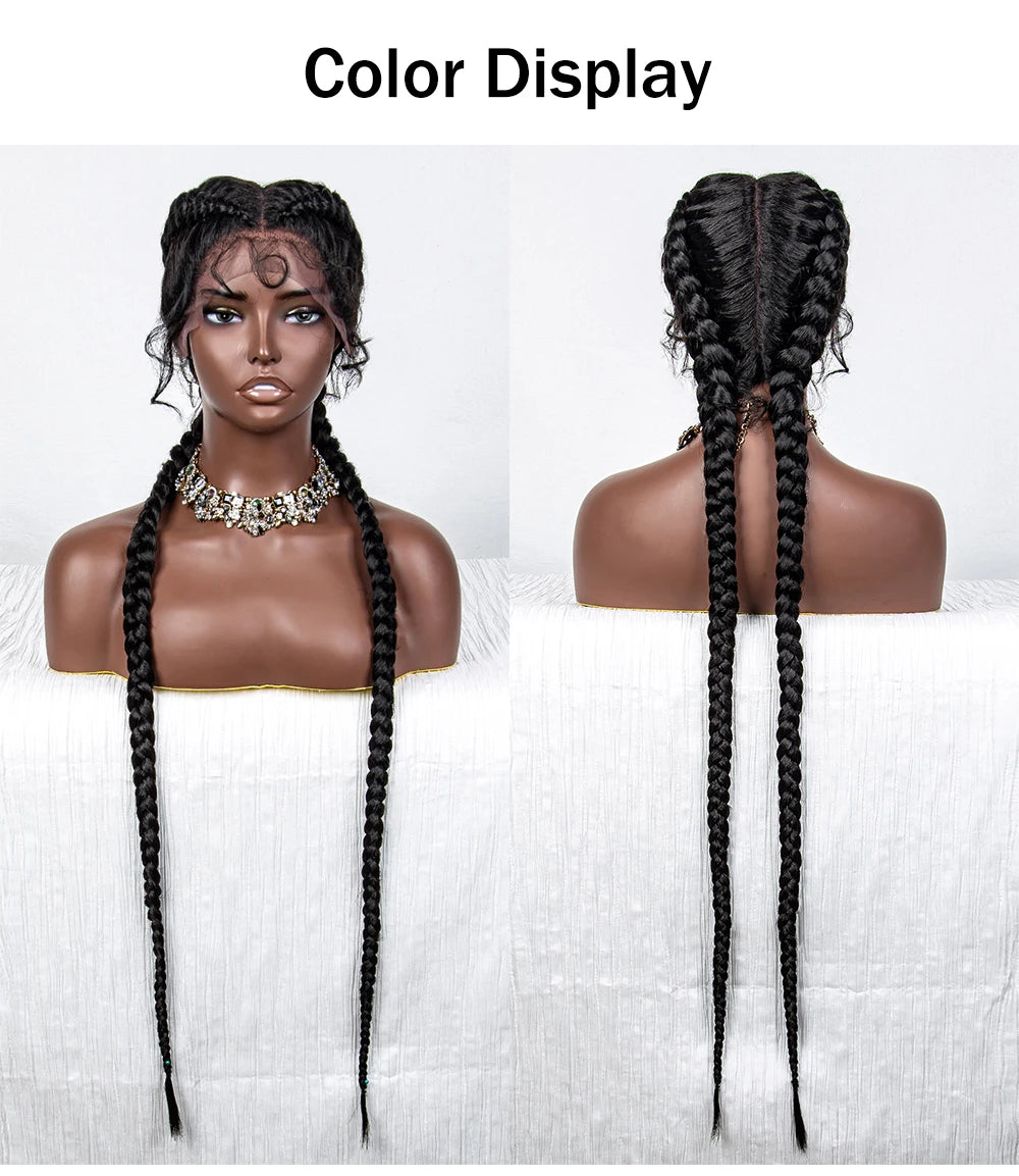 36" Twist Braided Wig | Lace Front | Natural Color | Clearance Sale Luxegan