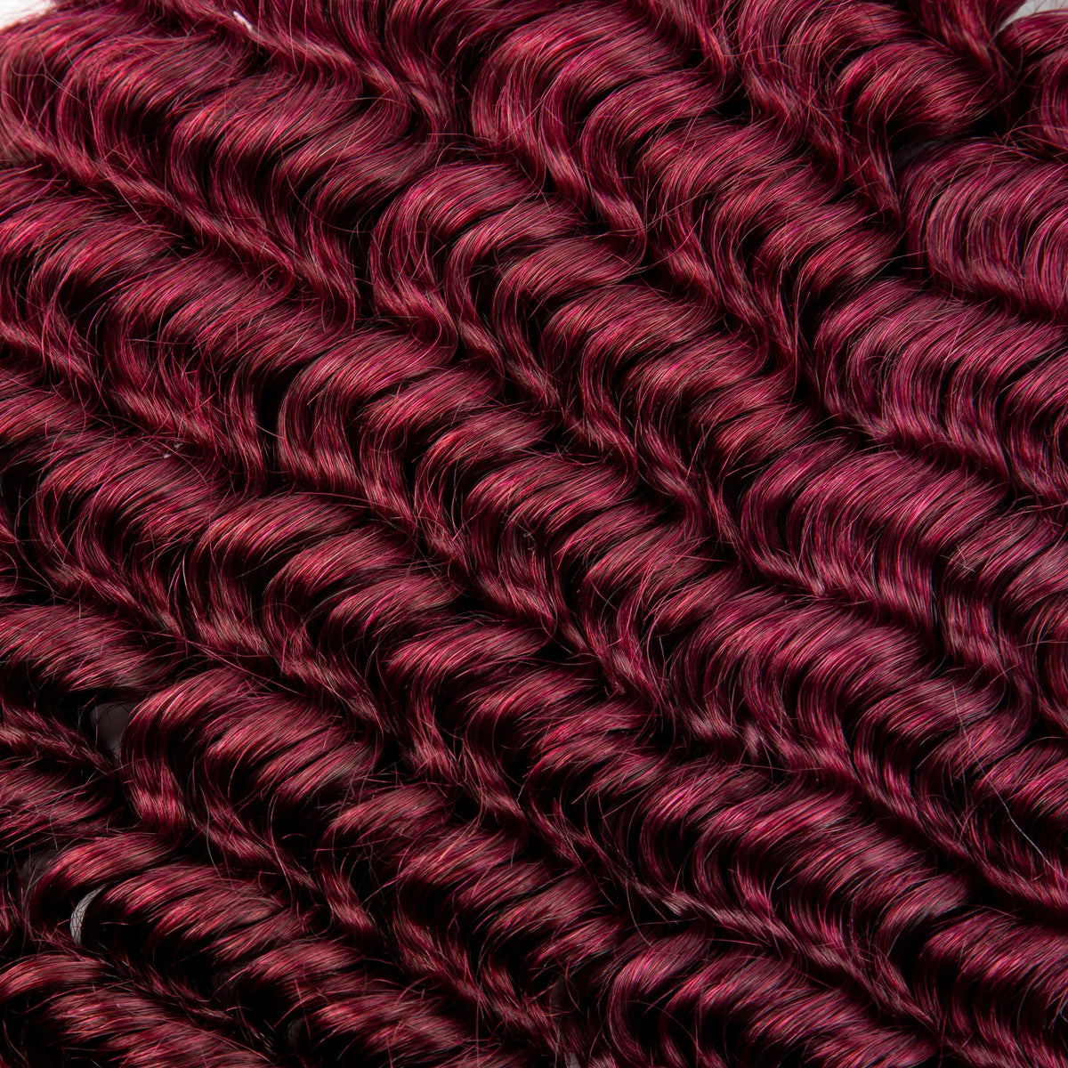 Deep Wave Human Hair Bulk for Boho Braids | No Weft Braiding Hair | 16-24in Luxegan