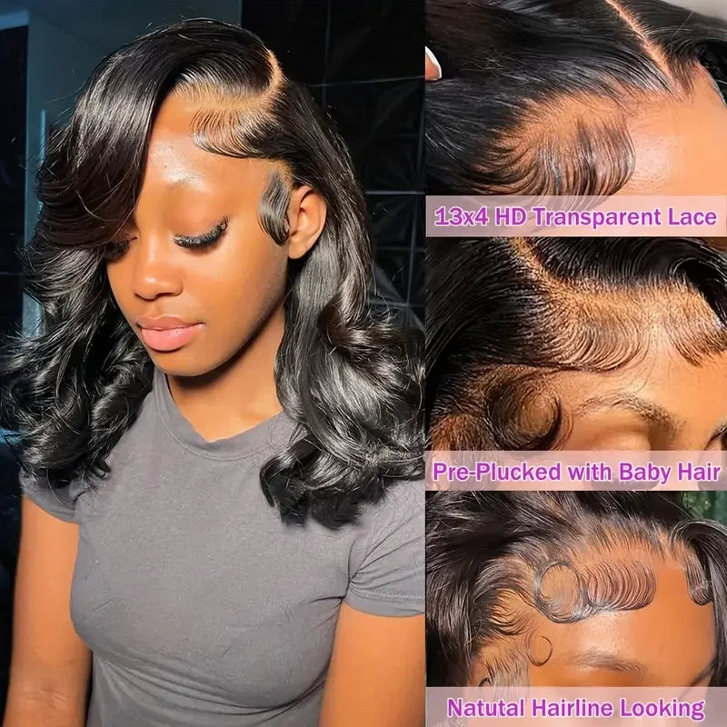 12A Wear & Go Bob Wig | 180% Density Glueless Body Wave Human Hair Luxegan