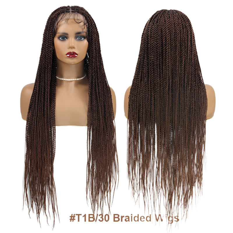 Senegalese Twist & Box Braids Wig | Lace Front | Pre-Plucked | Kanekalon Hair | Black Women