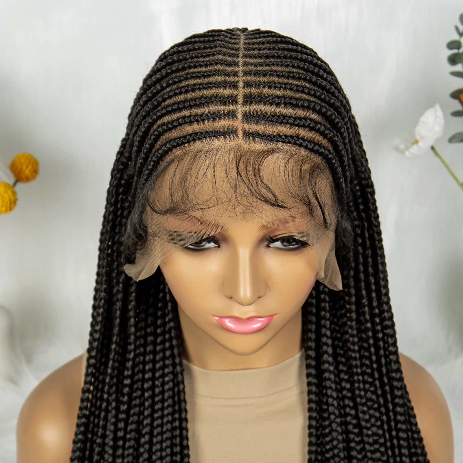 KIMA 36" Tribal Cornrow Braids Wig | Transparent Full Lace | Box Braids | Baby Hair Luxegan