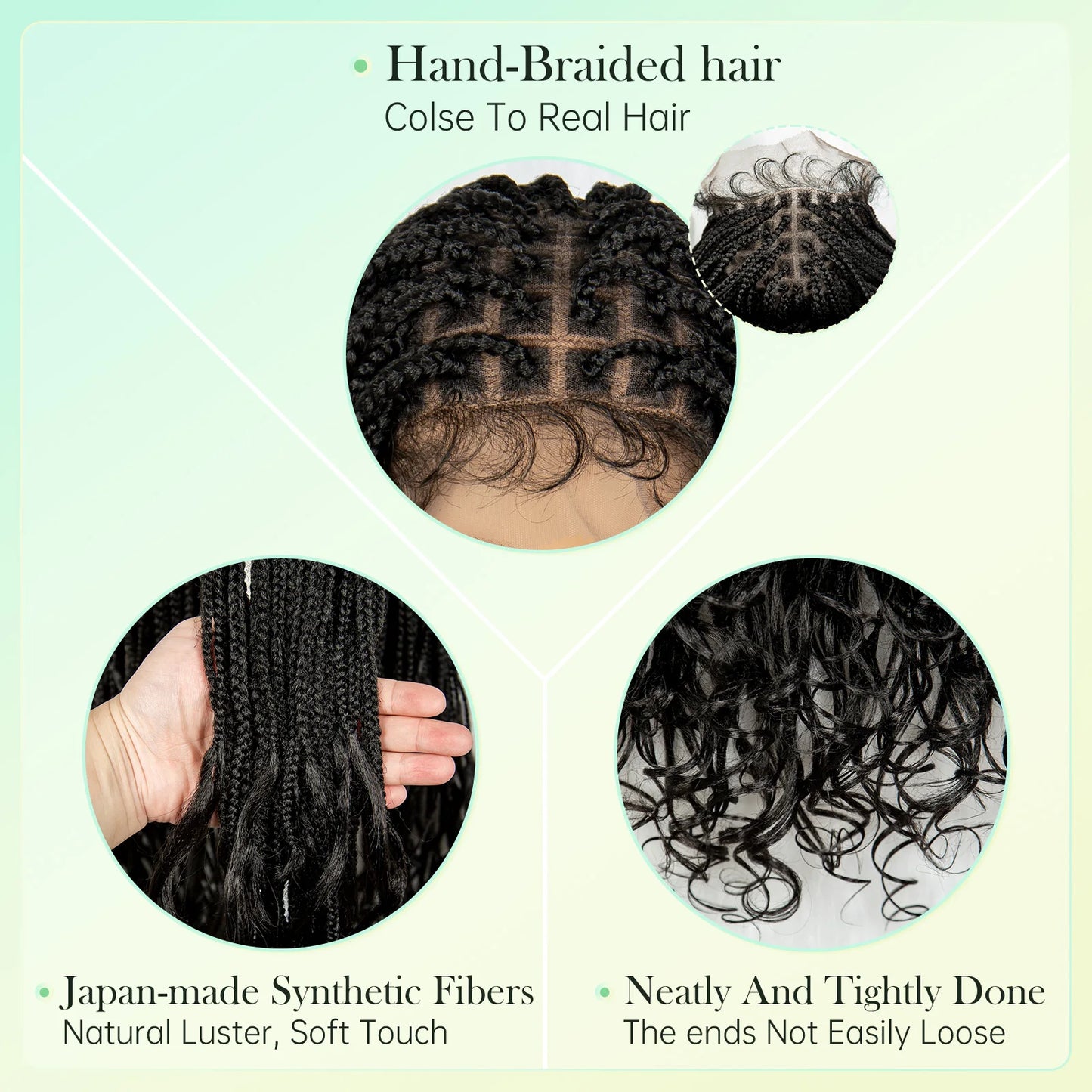 34" Water Wave Knotless Box Braids Wig | Full Lace | Baby Hair | Easy Style Luxegan