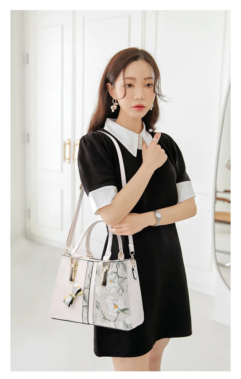Personalized Printed Mom Tote Bag | Large Capacity Women's Handbag | New Fashion Shoulder Bag Leather Ladies Crossbody Bags Luxegan