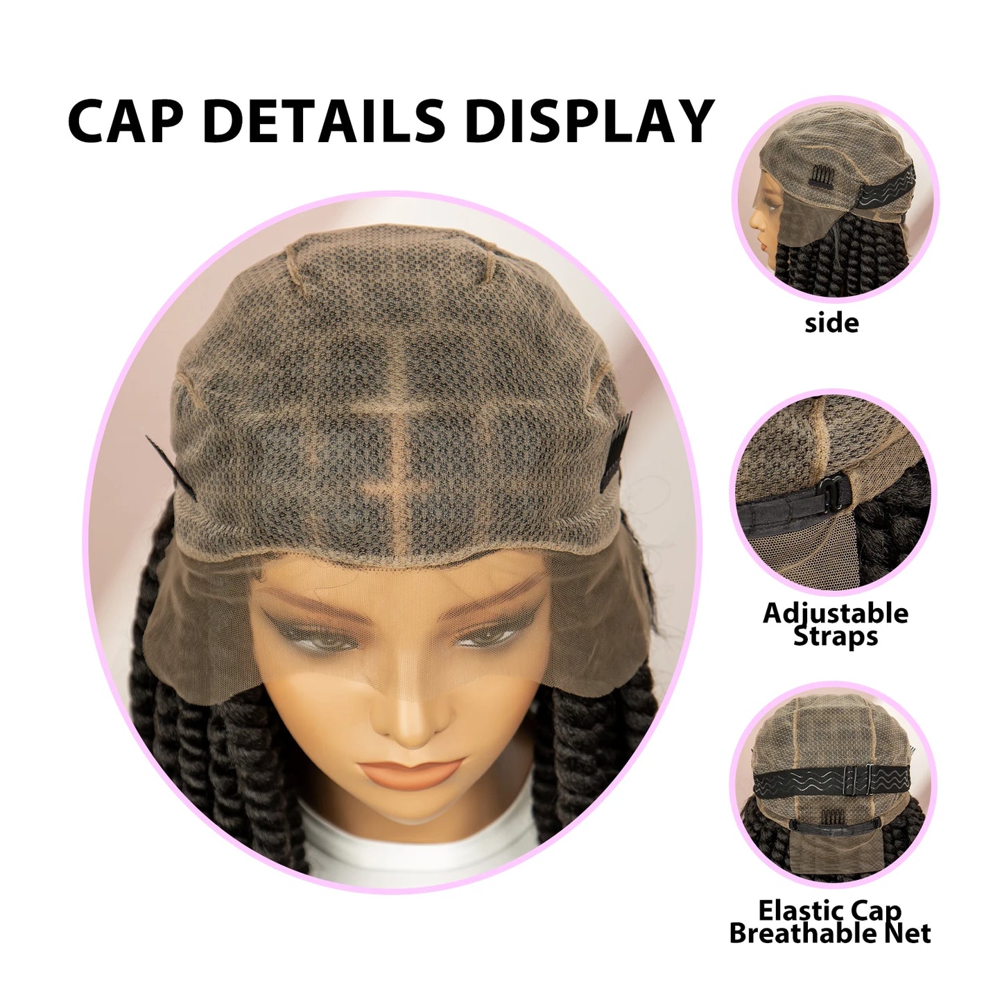 Twisted Braided Wig | Bob Twist Crochet Wig | Full Lace Braided Wig for Black Women | Kanekalon Hair - Luxegan