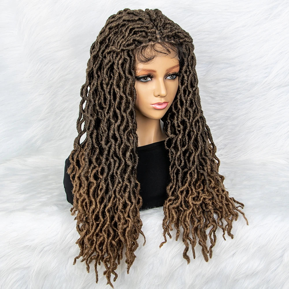 HD Transparent Lace Braided Wig with Lambswool Curls Luxegan