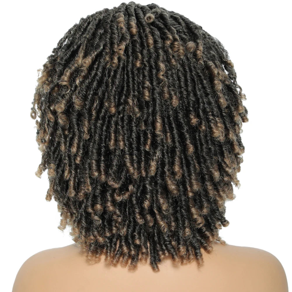 Soft Faux Locs Headband Wig - 6 Inch Ombre Dreadlock Wig for Black Women - Curly Braided Synthetic Wig with Headband - 1B, Burgundy, 27, 30, 613 Options Luxegan