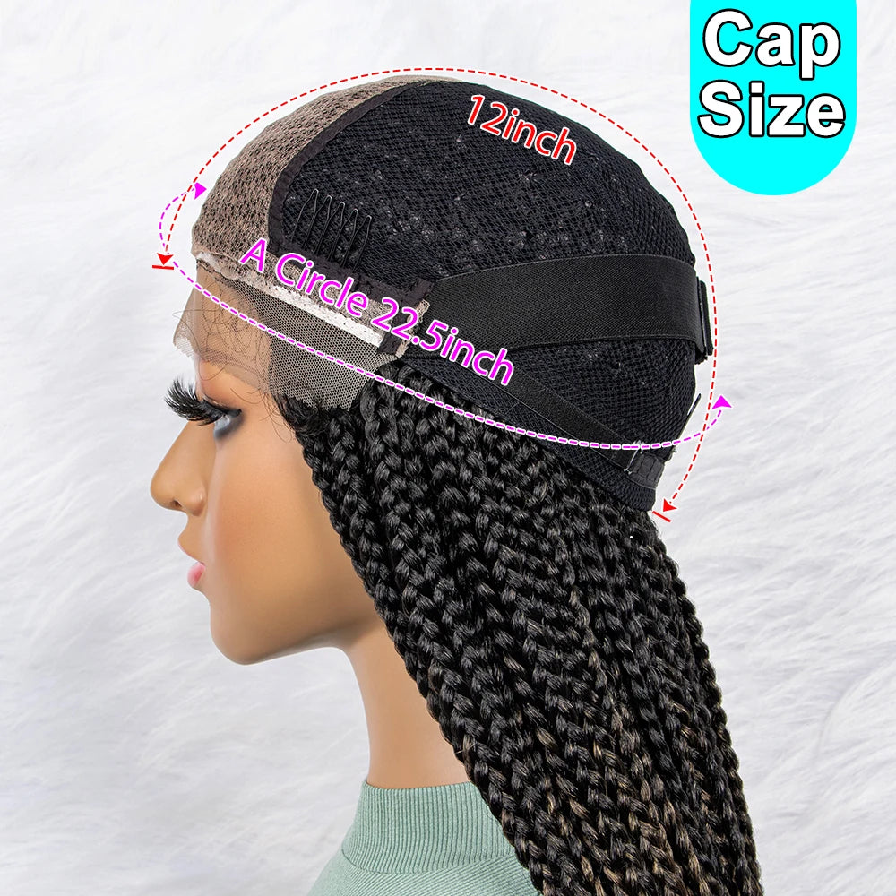 Gradient Water Wave Knotless Box Braids Wig | 9x6 Lace Front | Baby Hair Luxegan