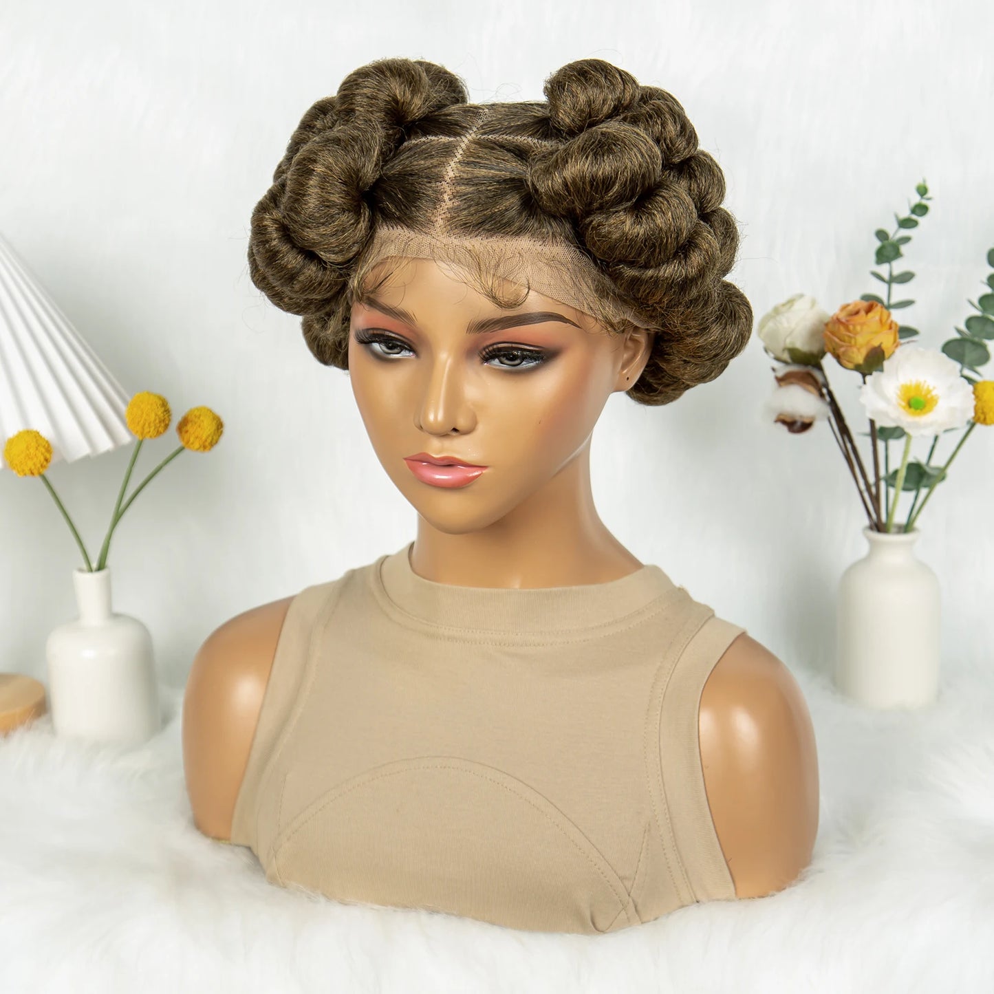 Knotless Box Braids Bantu Wig | Full Lace African Braiding  Luxegan